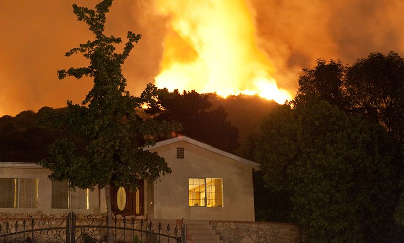 Wildfire in La Crescenta California in 2009, photo by Anthony Citrano